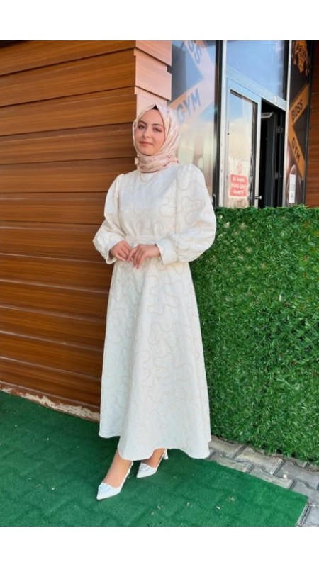 SELVİ ÇETİN NAKIŞ İŞLEMELİ ELBİSE